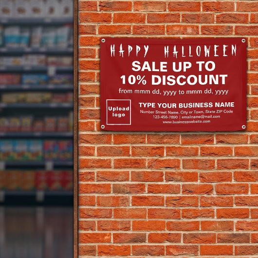 Vente d'Halloween d'affaires sur bannière rectangl