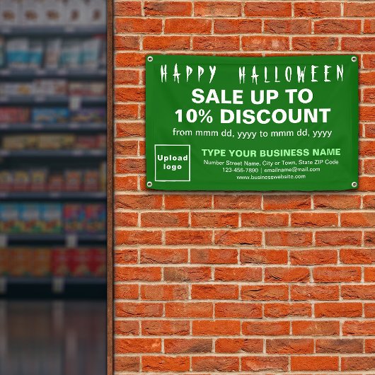 Vente d'Halloween d'affaires sur bannière rectangl