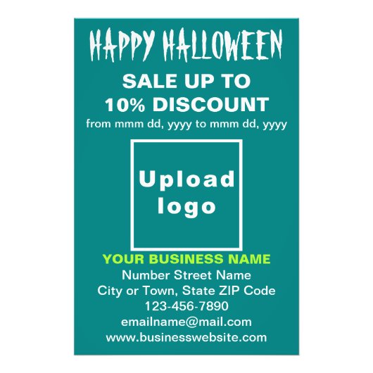 Vente d'Halloween d'affaires sur papier photo vert (Devant)