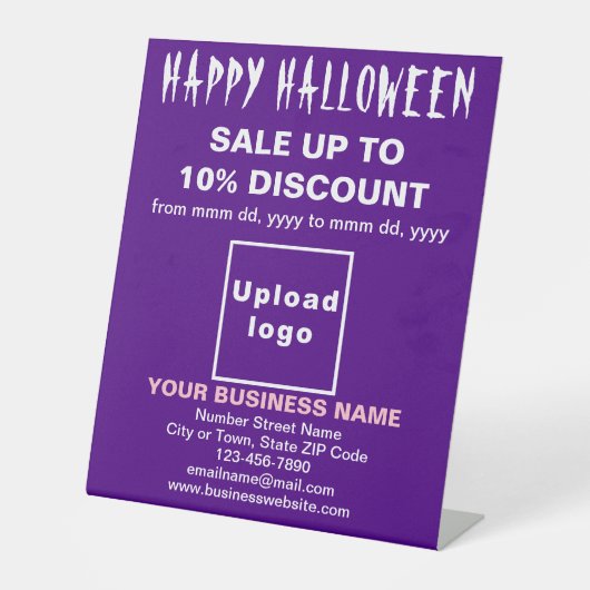 Vente d'Halloween d'affaires sur un panneau sur pi (Recto)