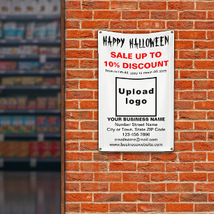 Vente d'Halloween d'affaires sur une bannière blan