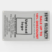 Vente d'Halloween d'affaires sur une bannière gris (Horizontal)