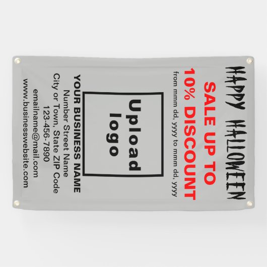 Vente d'Halloween d'affaires sur une bannière gris (Horizontal)