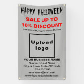 Vente d'Halloween d'affaires sur une bannière gris (Verticale)