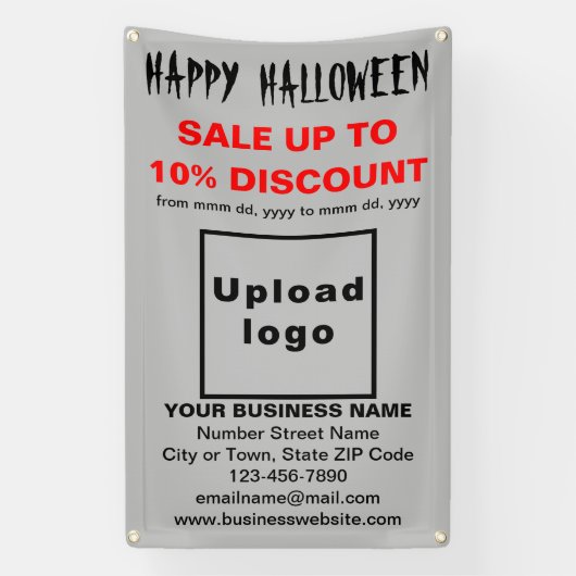 Vente d'Halloween d'affaires sur une bannière gris (Verticale)