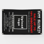 Vente d'Halloween d'affaires sur une bannière noir (Horizontal)