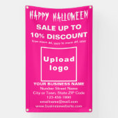 Vente d'Halloween d'affaires sur une bannière rose (Verticale)