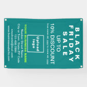 Vente du vendredi noir sur bannière verte Turquois (Horizontal)