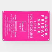 Vente du vendredi noir sur une bannière rose (Horizontal)