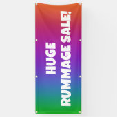 Vente énorme de rummage bannière arc-en-ciel (Vertical)
