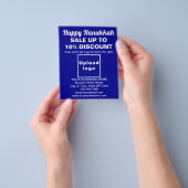 Vente Hanoukka d'affaires sur prospectus bleu (main)