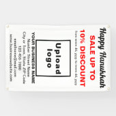 Vente Hanoukka d'entreprise sur bannière blanche (Horizontal)