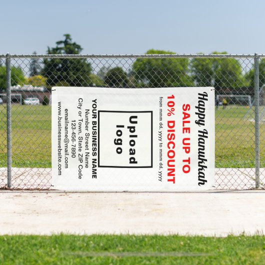 Vente Hanoukka d'entreprise sur bannière blanche (Insitu)