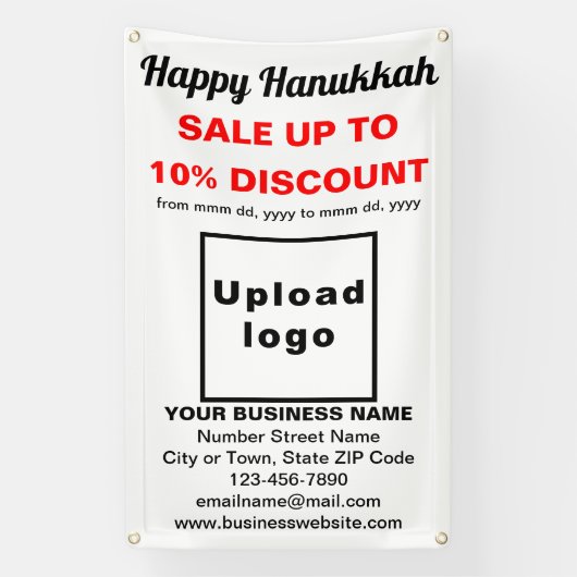 Vente Hanoukka d'entreprise sur bannière blanche (Verticale)