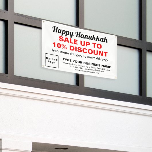 Vente Hanoukka d'entreprise sur bannière rectangle (Bâtiment extérieur)