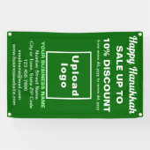 Vente Hanoukka d'entreprise sur bannière verte (Horizontal)