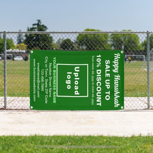 Vente Hanoukka d'entreprise sur bannière verte (Insitu)