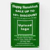 Vente Hanoukka d'entreprise sur bannière verte (Verticale)
