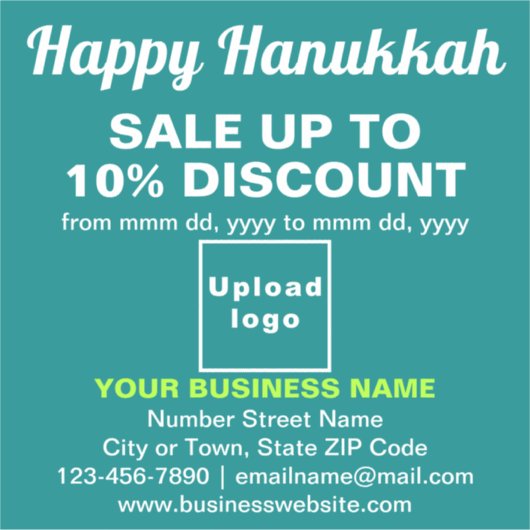 Vente Hanoukka d'entreprise sur Sticker Turquoise  (Devant)