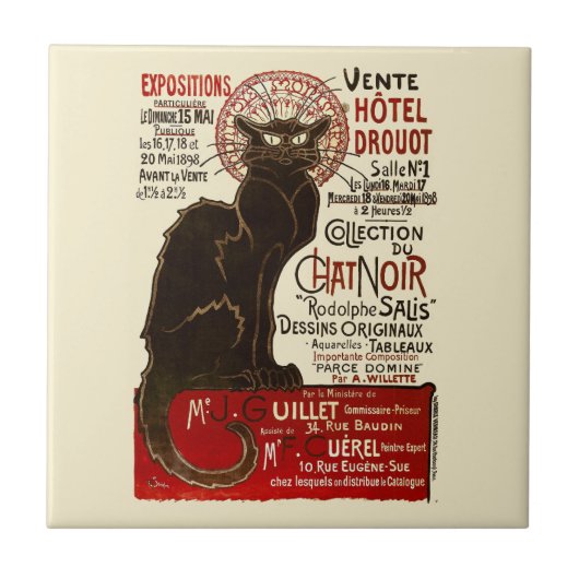 Vente Hôtel Drouot, Théophile-Alexandre Steinlen Tegeltje (Voorkant)