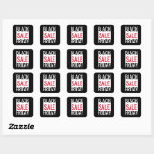 VENTE NOIR VENDRE BLACK WHITE RED CARRÉ STICKER (Feuille)