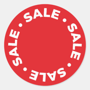 Vente ronde.Vente. Stickers rouges