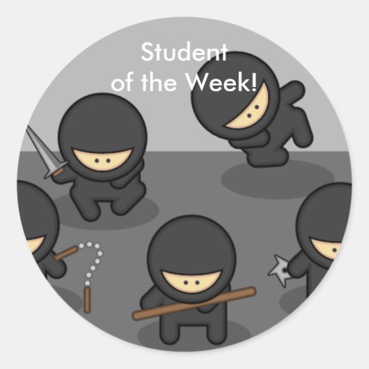 VENTE ! Stickers Étudiant de la semaine à Ninja (Devant)