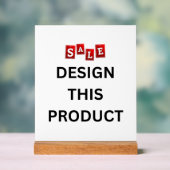 VENTE ! Symbole acrylique 8 po x 10 po - avec supp (Neutre)