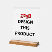 VENTE ! Symbole acrylique 8 po x 10 po - avec supp (Angle)