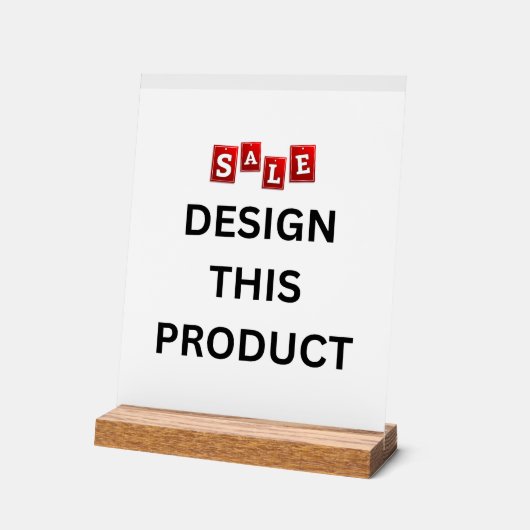 VENTE ! Symbole acrylique 8 po x 10 po - avec supp (Angle)