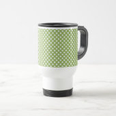 VENTE - tasse verte de voyage de point de polka de (Devant droit)
