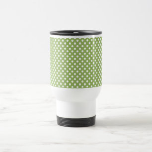 VENTE - tasse verte de voyage de point de polka de