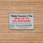 Vente Valentine d'affaires sur bannière rectangle