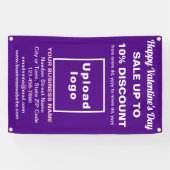 Vente Valentine d'affaires sur une bannière violet (Horizontal)