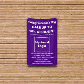 Vente Valentine d'affaires sur une bannière violet