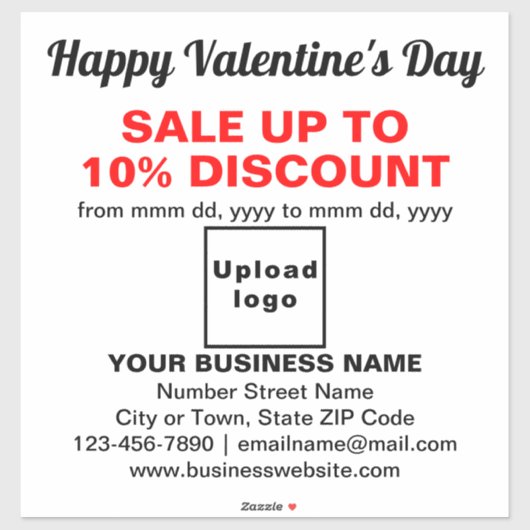 Vente Valentine sur Sticker Vinyl Blanc (Feuille)