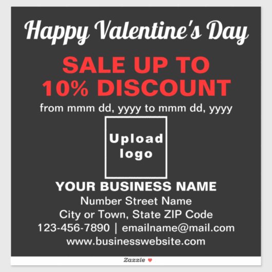 Vente Valentine sur Sticker Vinyl Noir (Feuille)