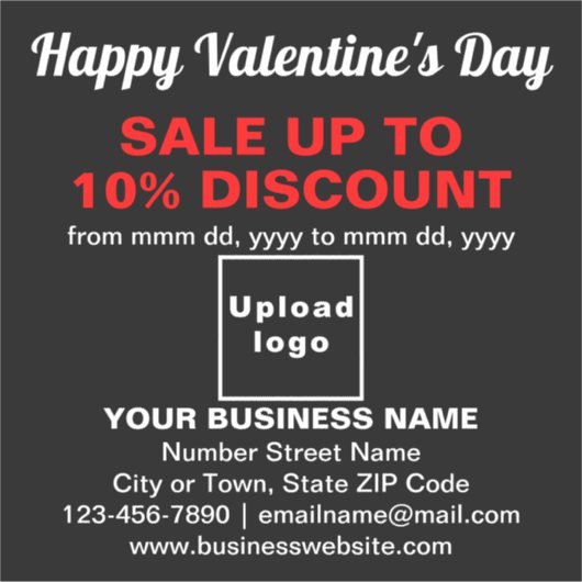 Vente Valentine sur Sticker Vinyl Noir (Devant)