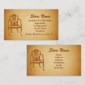 Ventes aux enchères, antiquités et carte de visite (Devant / Derrière)