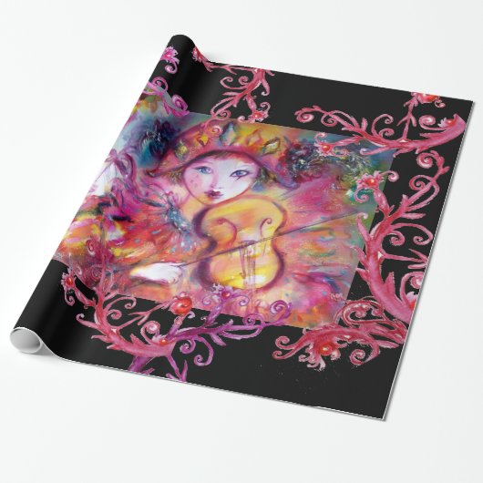 VENTIETISCHE MASQUERADE FEITEN/HARLEQUINE EN KOLUM CADEAUPAPIER (Uitgerold)