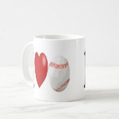 Ventilateur de baseball demi-texte Café Mug (Devant gauche)