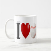 Ventilateur de baseball demi-texte Café Mug (Gauche)