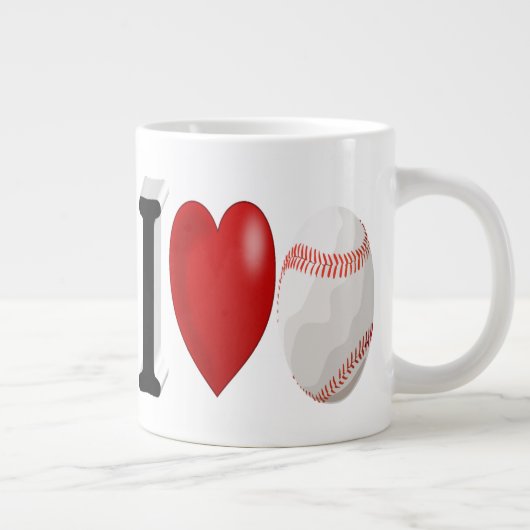 Ventilateur de baseball demi-texte Géant café Mug (Droite)