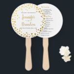 Ventilateur du programme de mariage rond Gold conf<br><div class="desc">Ventilateur du programme de mariage rond de confettis d'or. Pour plus de personnalisation,  cliquez sur le lien "customiser plus" et utilisez notre outil de conception pour modifier ce modèle.</div>
