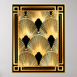 Ventilateur Gold et Black Art Déco