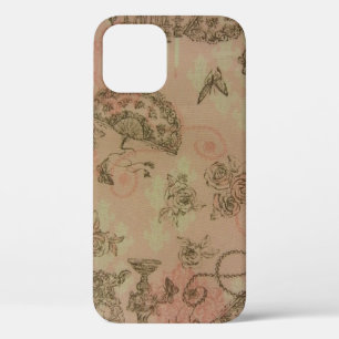 Ventilateurs de dentelle antique et Coque Rose Sam