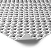 Ventilateurs Noir Art Déco Motif Blanc (Coin)