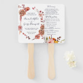 Ventilator BHO Floral trouwprogramma Handwaaier (Voorkant en achterkant)