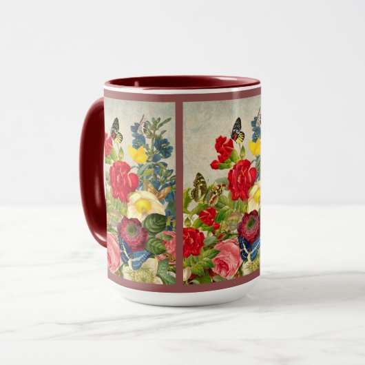 ventilator Bouquet met Butterflies Mok (Voorkant links)