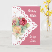  ventilator Bouquet voor zuster Birthday Kaart (Gele Bloem)